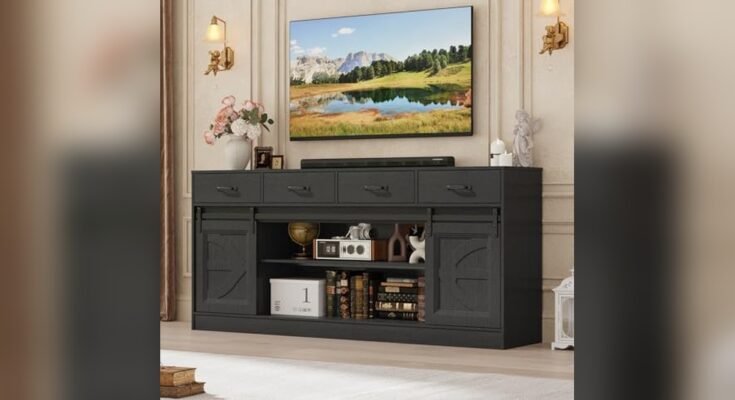 Best Farmhouse Tv Stand With Adjustable Shelves