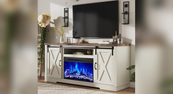 Best Farmhouse Tv Stand With Fireplace