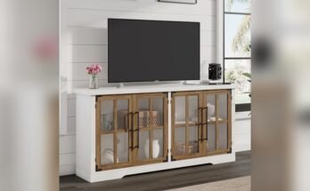 Best Farmhouse Tv Stand With Glass Doors