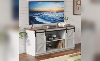 Best Farmhouse Tv Stand With Sliding Barn Doors
