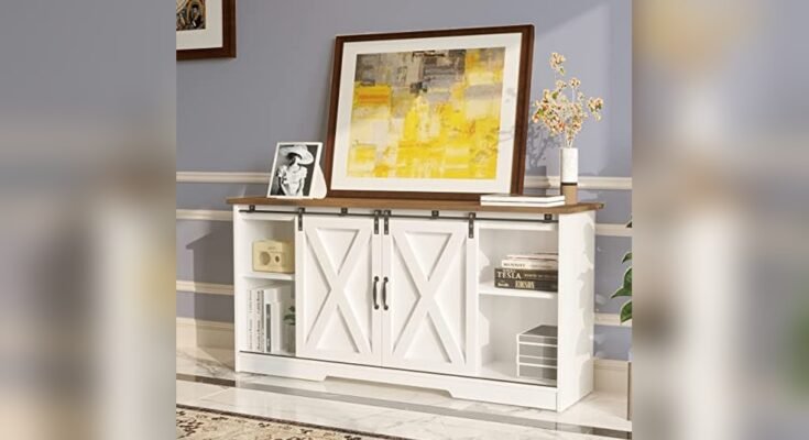 Best Farmhouse Tv Stand With Storage Cabinets