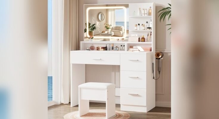 Best Makeup Vanity Desk With Stool