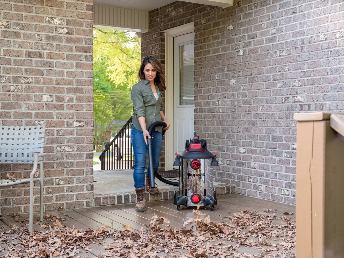 Can a shop vacuum be used outdoors?