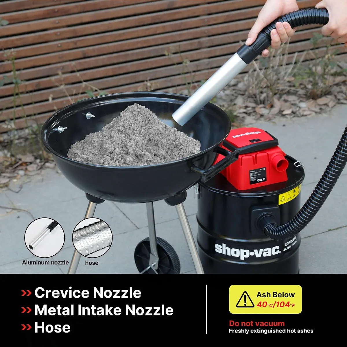Can shop vacuums pick up ash?