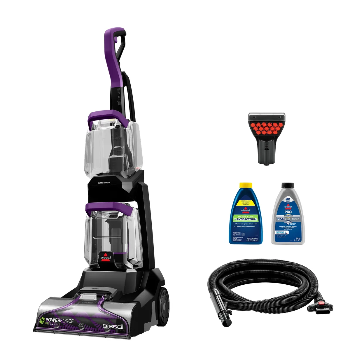 Powered carpet brush head