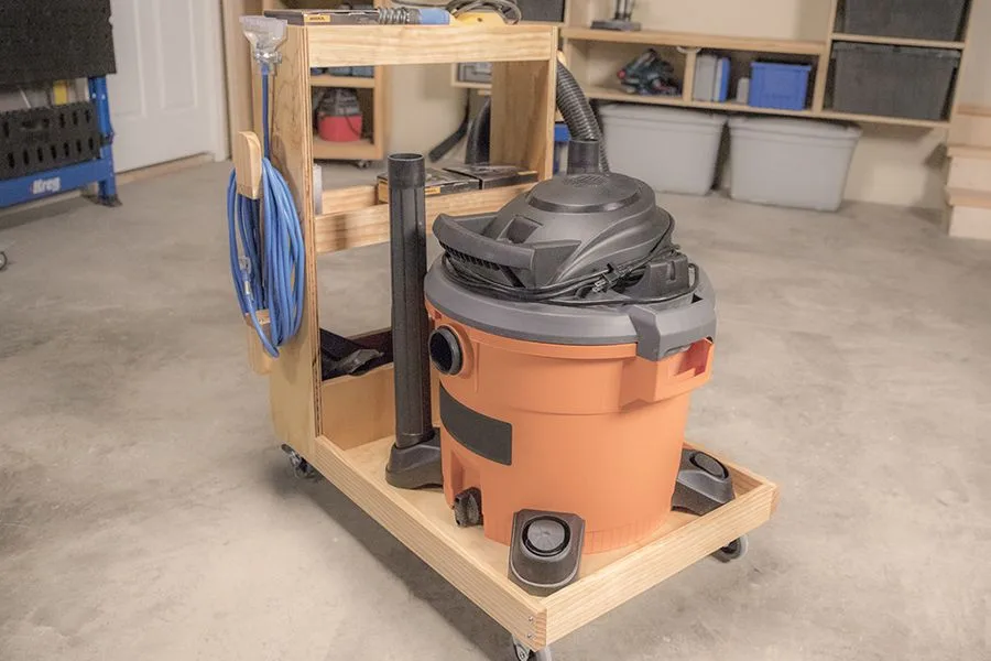 rolling shop vacuum cart