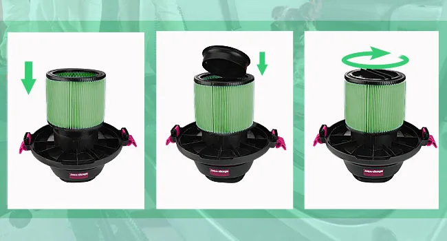 Vacuum filter (cartridge, pleated, foam, cloth)