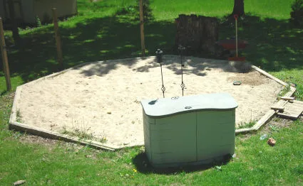 Above ground pool sand base