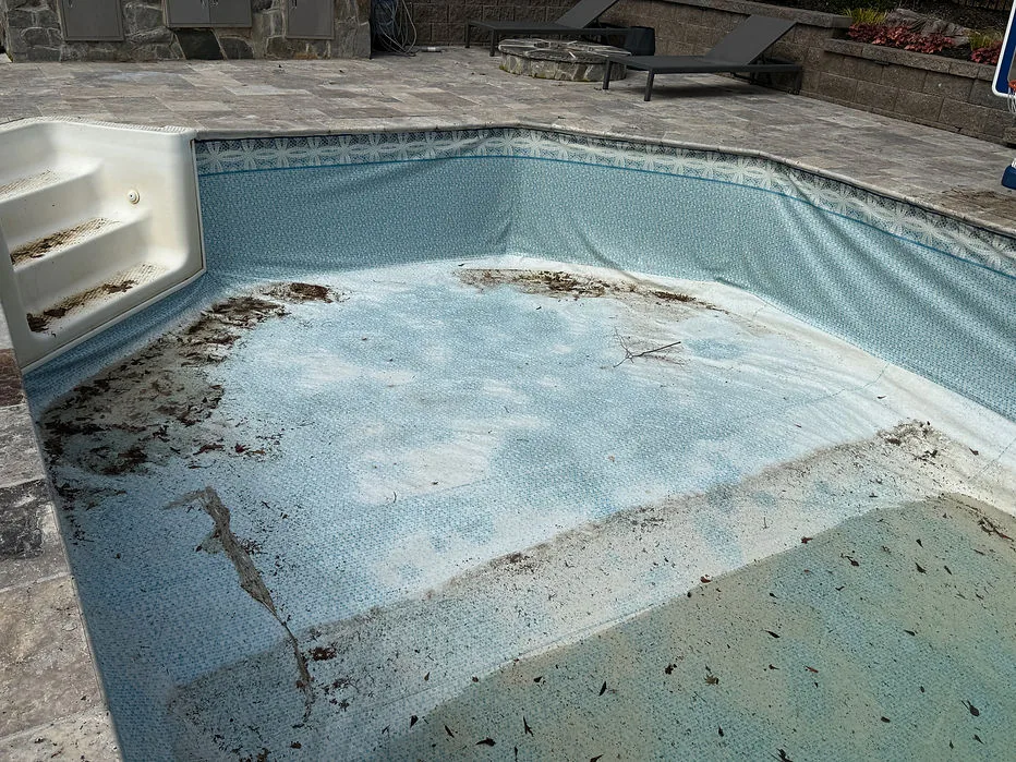 Pool liner degradation