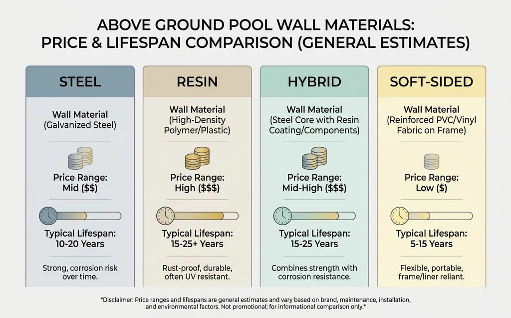 Pool wall materials